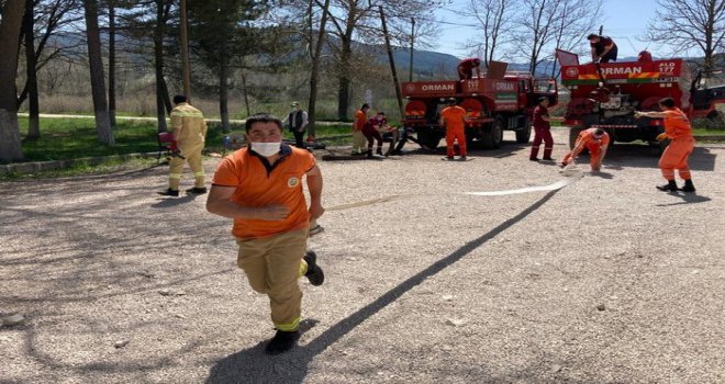 Ateş savaşçıları Mudurnu’da tatbikat yaptı