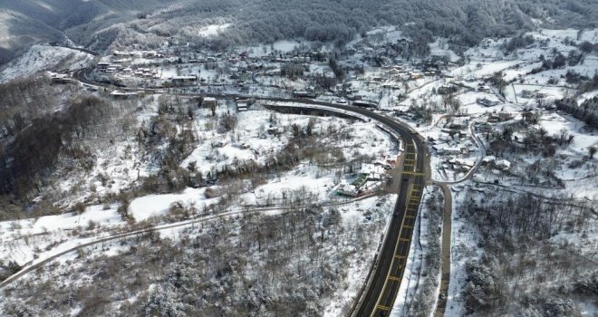 Bolu Dağı'nda kartpostallık kar manzarası....