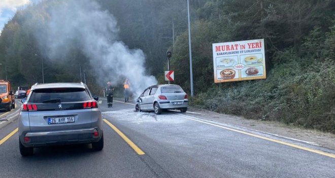 Bolu Dağı'nda otomobil yandı....................