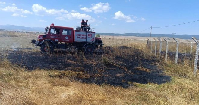 Bolu’da anız yangını büyümeden söndürüldü…….
