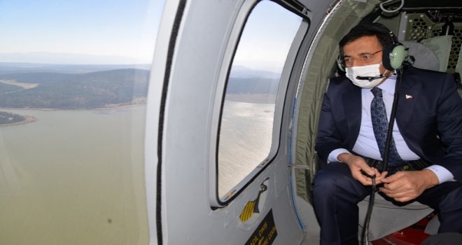 Bolu’da kaçak yapılaşma ve yangında zarar gören yerler havadan denetlendi