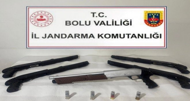 Bolu'da ruhsatsız 5 av tüfeği ele geçirildi