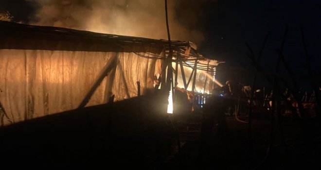 Bolu’da samanlık alev alev yandı….....