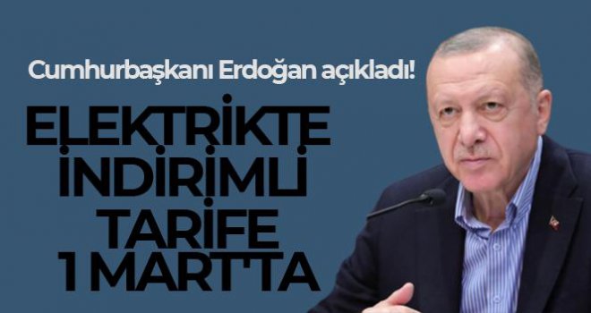 Cumhurbaşkanı Erdoğan açıkladı! Elektrikte indirimli tarife 1 Mart'ta
