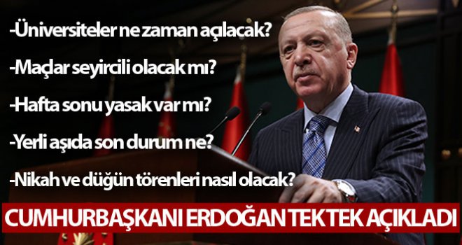Cumhurbaşkanı Erdoğan yeni alınan kararları açıkladı!....