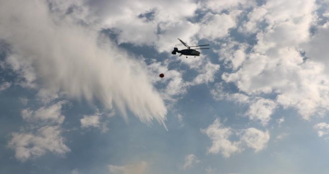 Dün yangının çıktığı ormanda soğutma çalışmaları yapılıyor