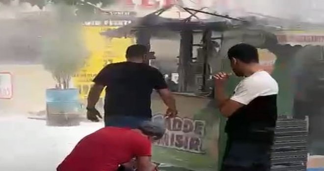 Ekmek teknesi alev alev yandı: Kendisi söndürdü