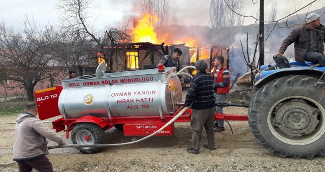 Ev ve ahır alev alev yandı……