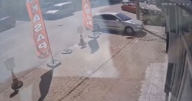 Fren yerine gaza bastı, kasap dükkanına daldı......