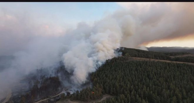Gerede'deki yangın alanı havadan görüntülendi