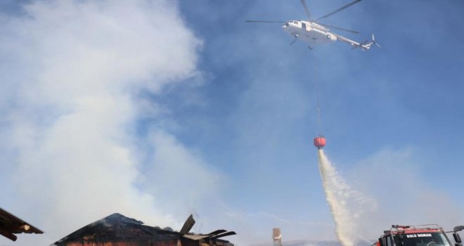 Havadan ve karadan müdahale edilen yangın 3 saatte kontrol altına alındı