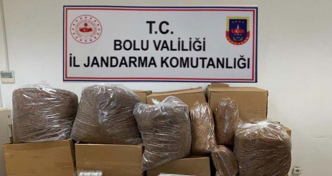 Jandarmadan kargo aracına kaçak sigara ve tütün operasyonu