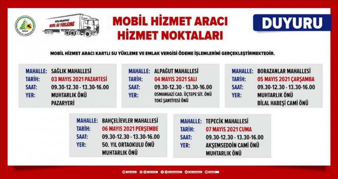 Kesintisiz hizmet için Mobil Hizmet Aracı yeniden yollara çıkıyor 