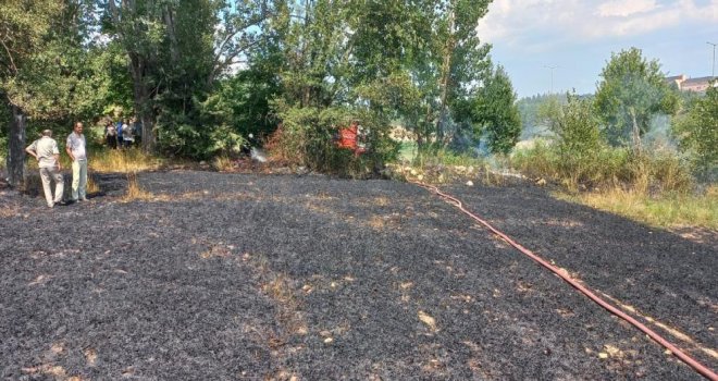 Kopan elektrik kablosu 1 buçuk dönüm buğday tarlasını küle çevirdi