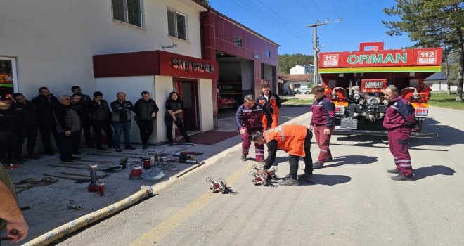 Mudurnu'da orman yangınına karşı tatbikatlı eğitim.....