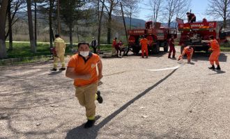 Ateş savaşçıları Mudurnu’da tatbikat yaptı