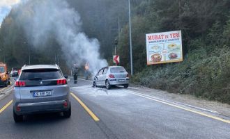 Bolu Dağı'nda otomobil yandı....................