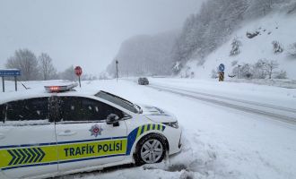 Bolu Dağı’nda yoğun kar yağışı....