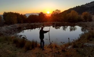 Bolu'da 1500 rakımlı yaylada gün batımı manzarası