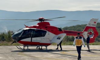 Bolu'da ambulans helikopter çocuk için seferber oldu