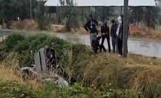 Bolu'da otomobil sulama kanalına uçtu: 1 yaralı