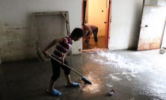 Bolu’da sağanak yağış su baskınlarına neden oldu....