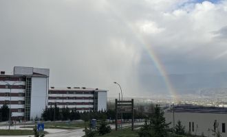 Bolu’da yağmur sonrası gökkuşağı şöleni…..