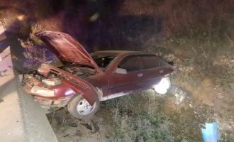 Boş araziye uçtu: 1 yaralı