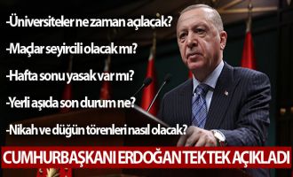 Cumhurbaşkanı Erdoğan yeni alınan kararları açıkladı!....