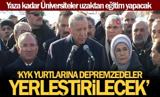 Cumhurbaşkanı Erdoğan'dan deprem bölgesinde açıklama