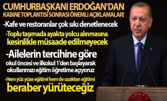 Cumhurbaşkanı Recep Tayyip Erdoğan, Kabine toplantısının ardından önemli açıklamalarda bulundu
