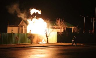 Doğalgaz istasyonunda çıkan yangın korku dolu anlar yaşattı