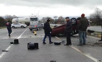 Kontrolden çıkan otomobil takla attı: 1 yaralı…….