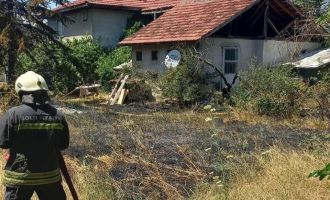 Kuru otlar alev alev yandı, erken müdahale faciayı önledi