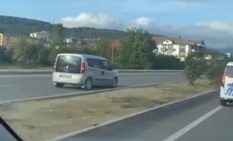 Mengen ilçesinde ters şeritte tehlikeli yolculuk