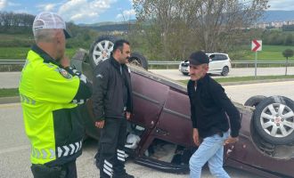 Takla atan araçta burnu bile kanamadı……….