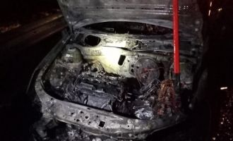 TEM'de yanan otomobil küle döndü……