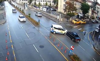 Trafik kazası kameralara böyle yansıdı….