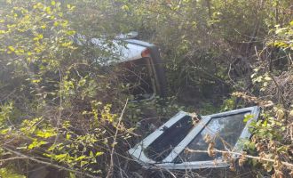 Yoldan çıkan araç ağaçlık alana uçtu: 1 yaralı..