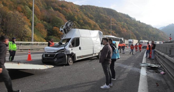 TEM'in Bolu geçişinde zincirleme kaza: 1 yaralı..