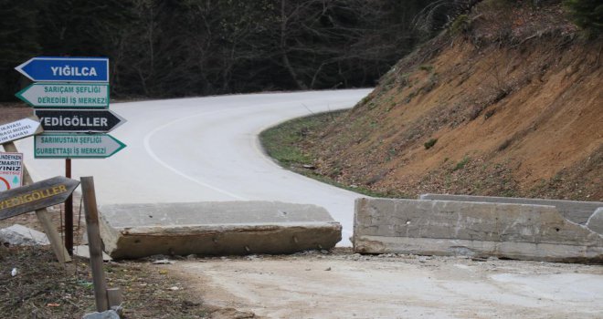 Yedigöller Milli Parkı yolu 4 aydır kapalı....