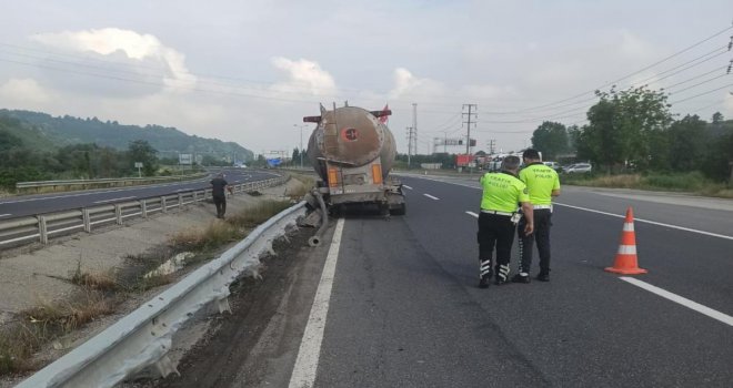 Yokuş aşağı inen tankerin freni patladı...